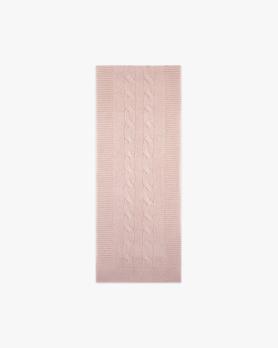 Cable Knit Baby Scarf - Pink Cashmere