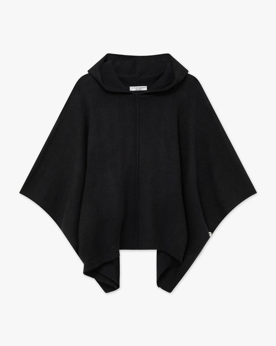 Hoodie Cape - Black Cashmere