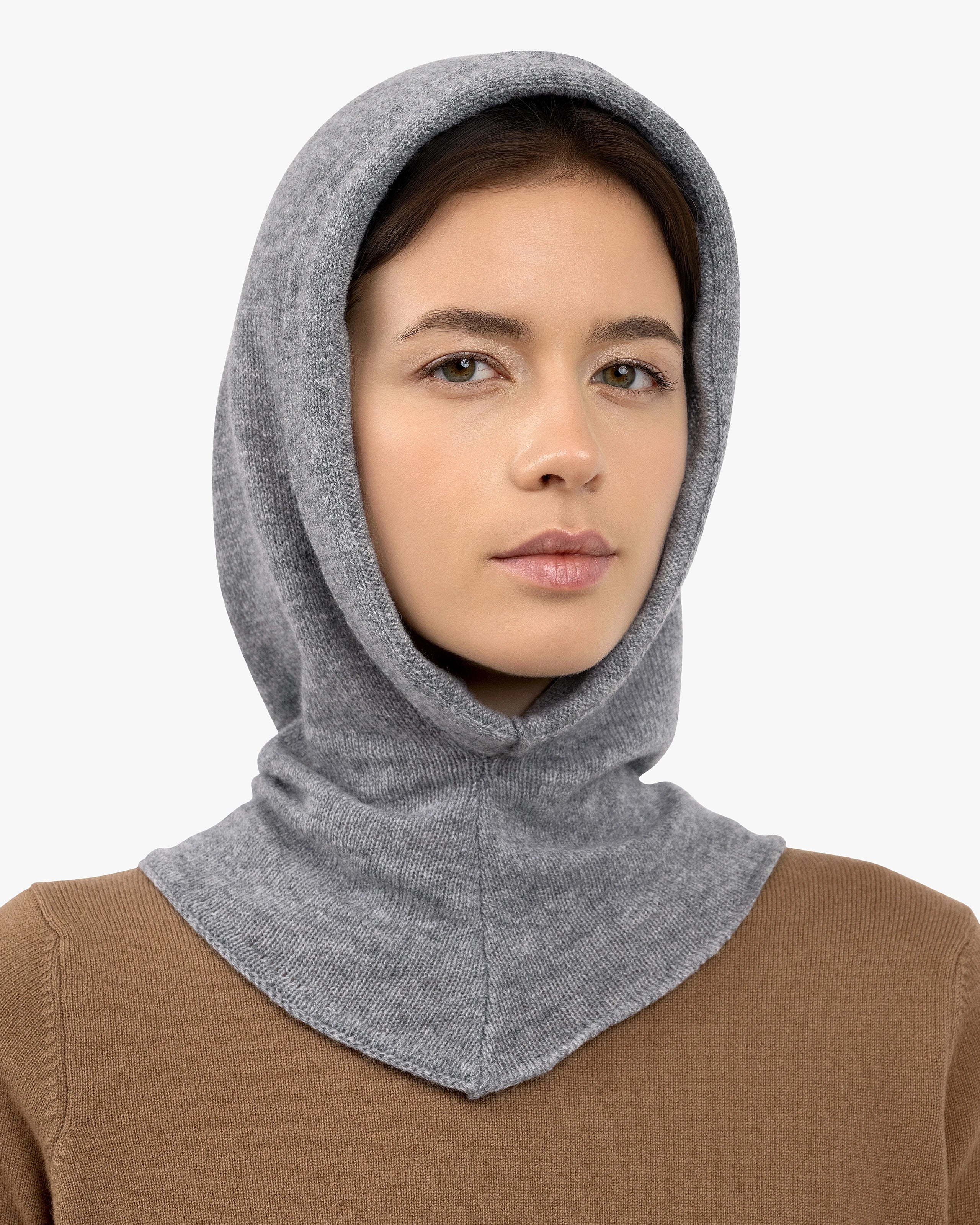 Cashmere Hoodie Hat - Medium Grey | MaisonCashmere