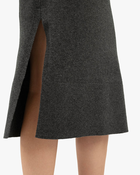 Liv Crew Neck Dress - Charcoal Cashmere