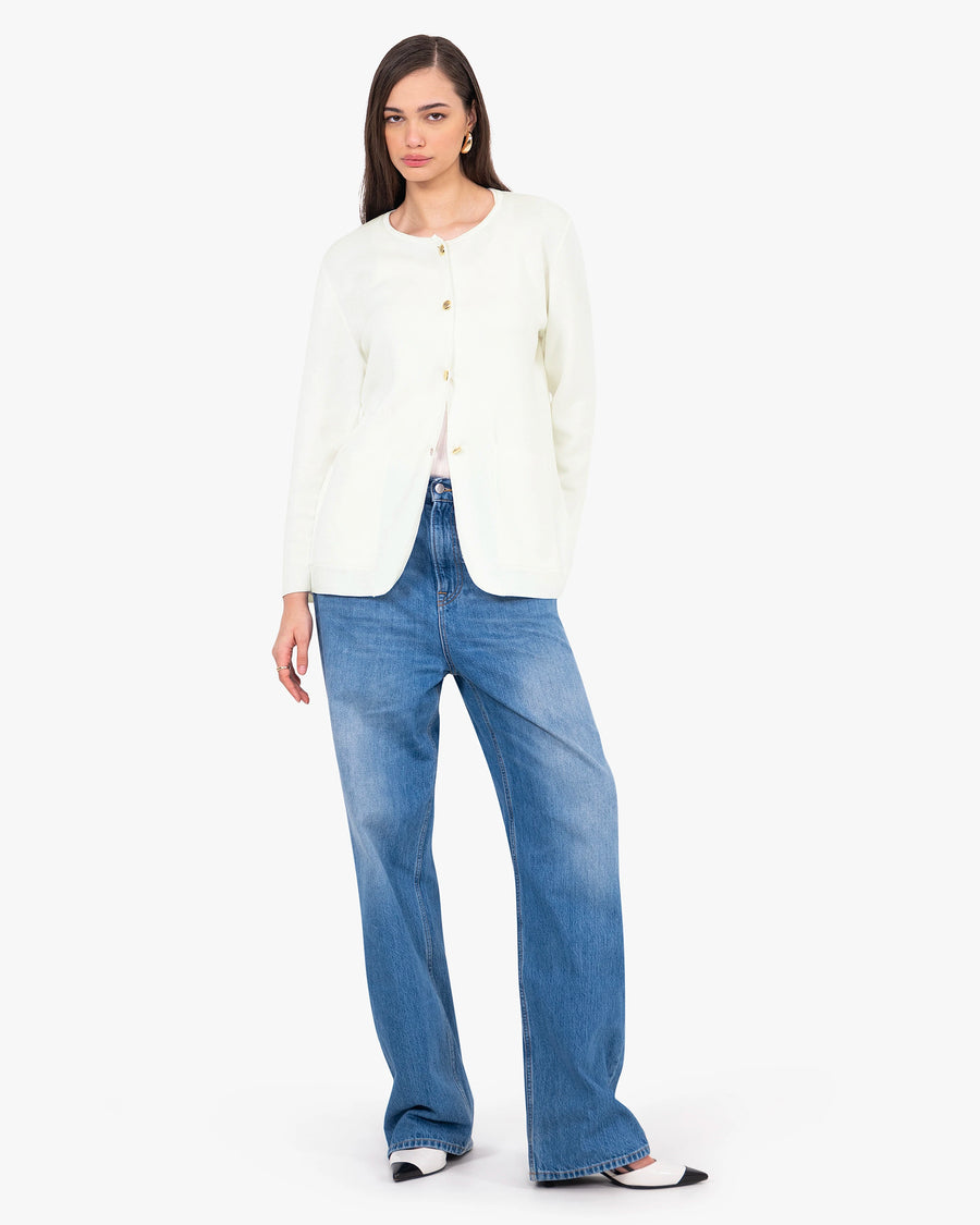 Women's Oasi Knit Jacket - White Cotone