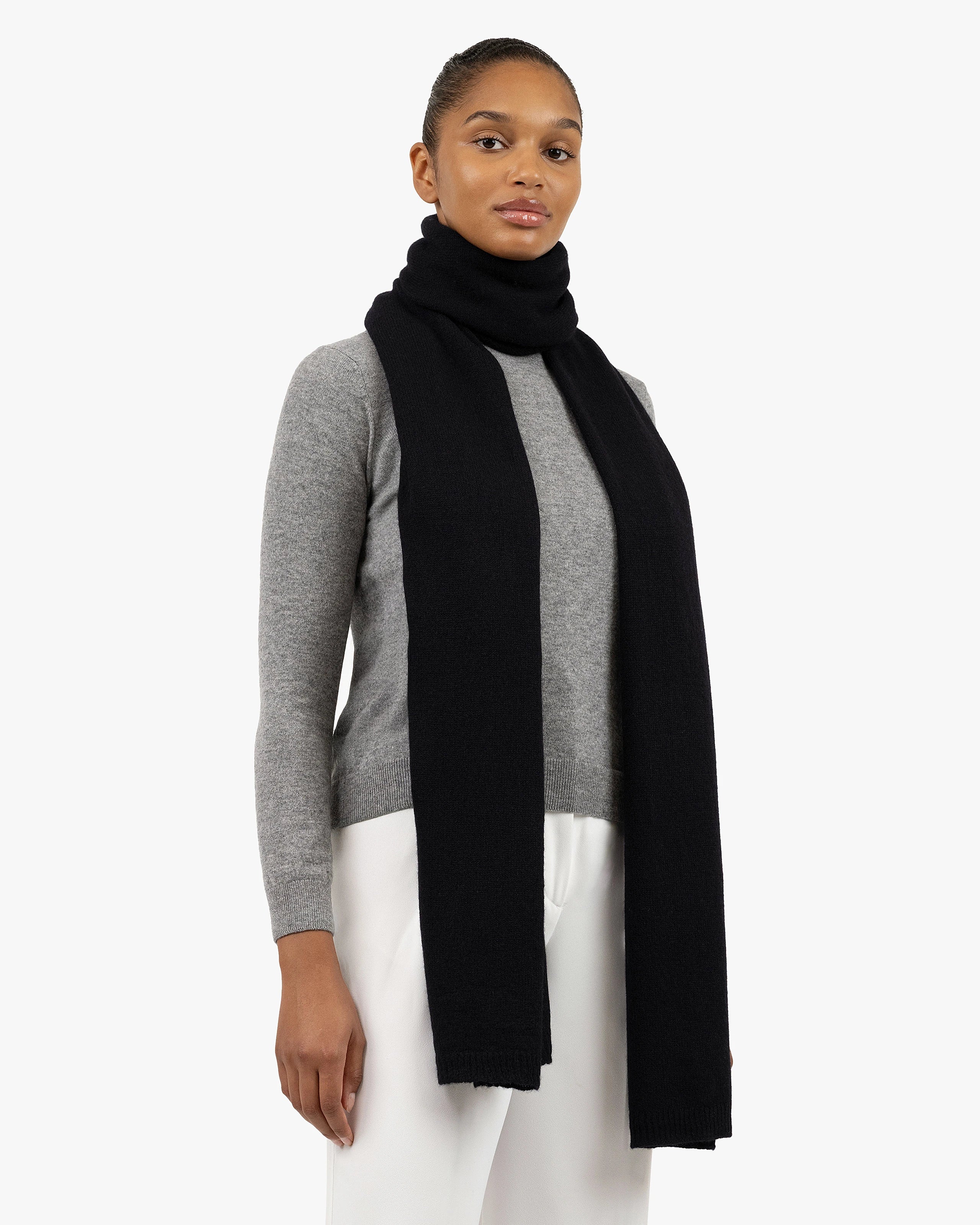 Maxi Écharpe Cachemire Lightness - Noir | MaisonCashmere