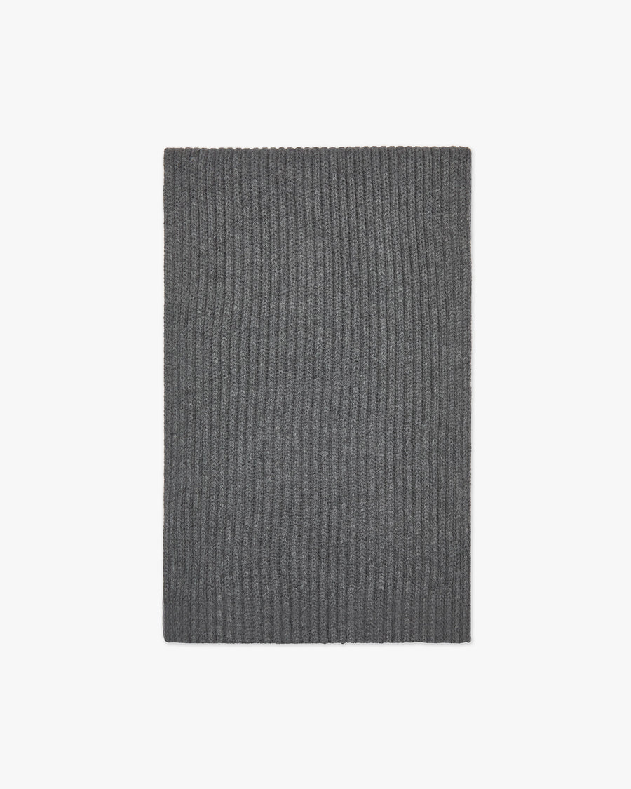 Maxi Ribbed Scarf - Medium Grey Merino / Cashmere