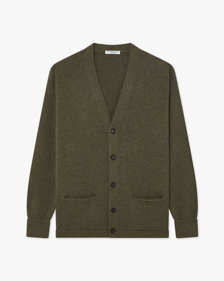 Men's Beacon Cardigan - Green Cashmere