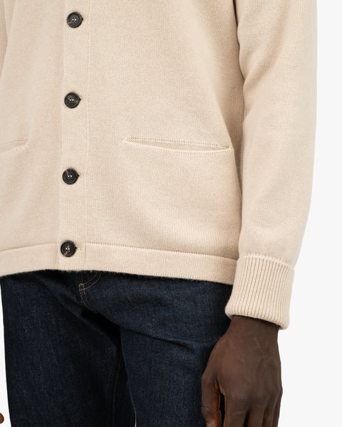 Men's Beacon Cardigan - Light Beige Cashmere