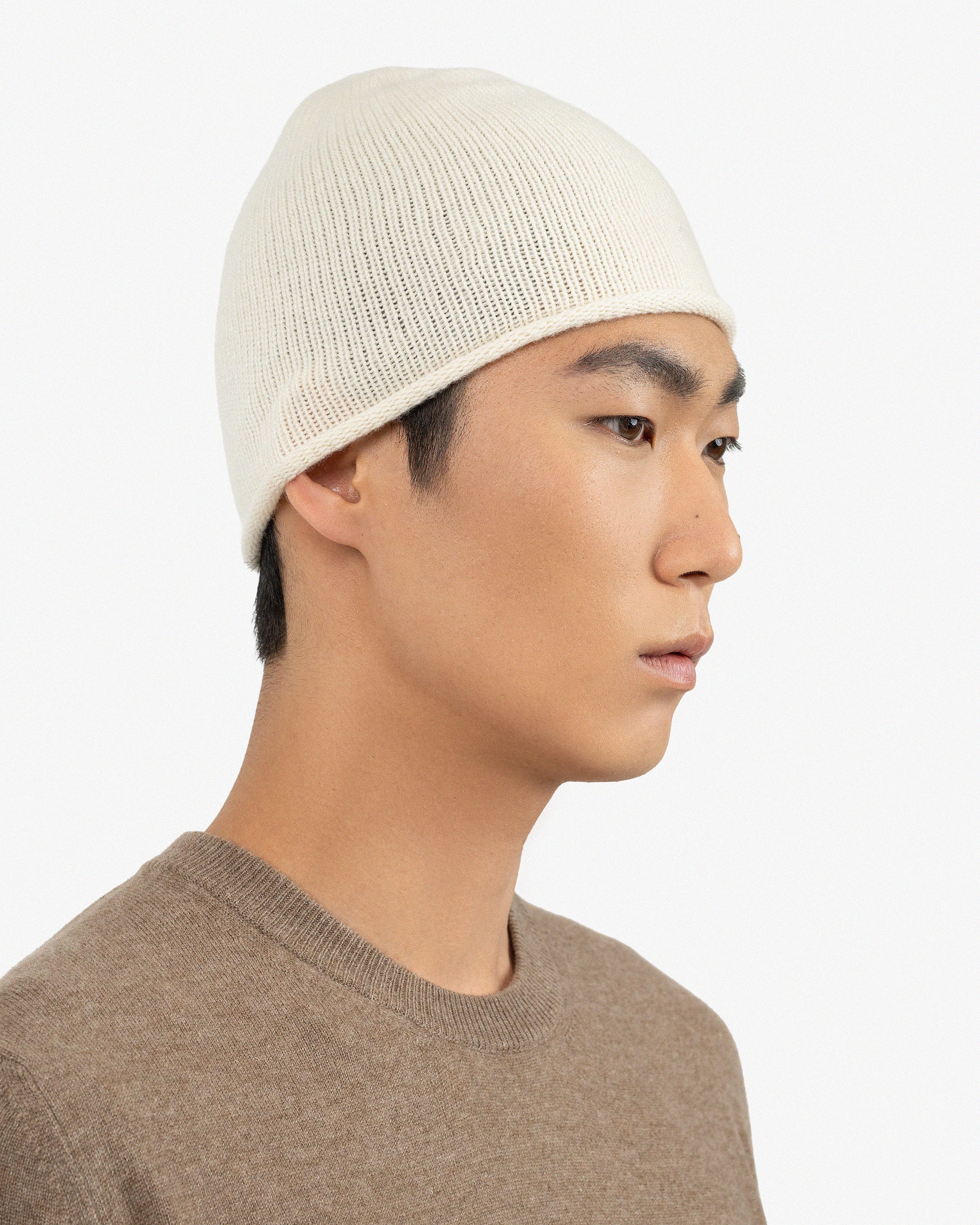 Maison Cashmere Fisherman Beanie – Made in Italy – NWT Cashmere Beanie for Men - Black | MaisonCashmere main image 2
