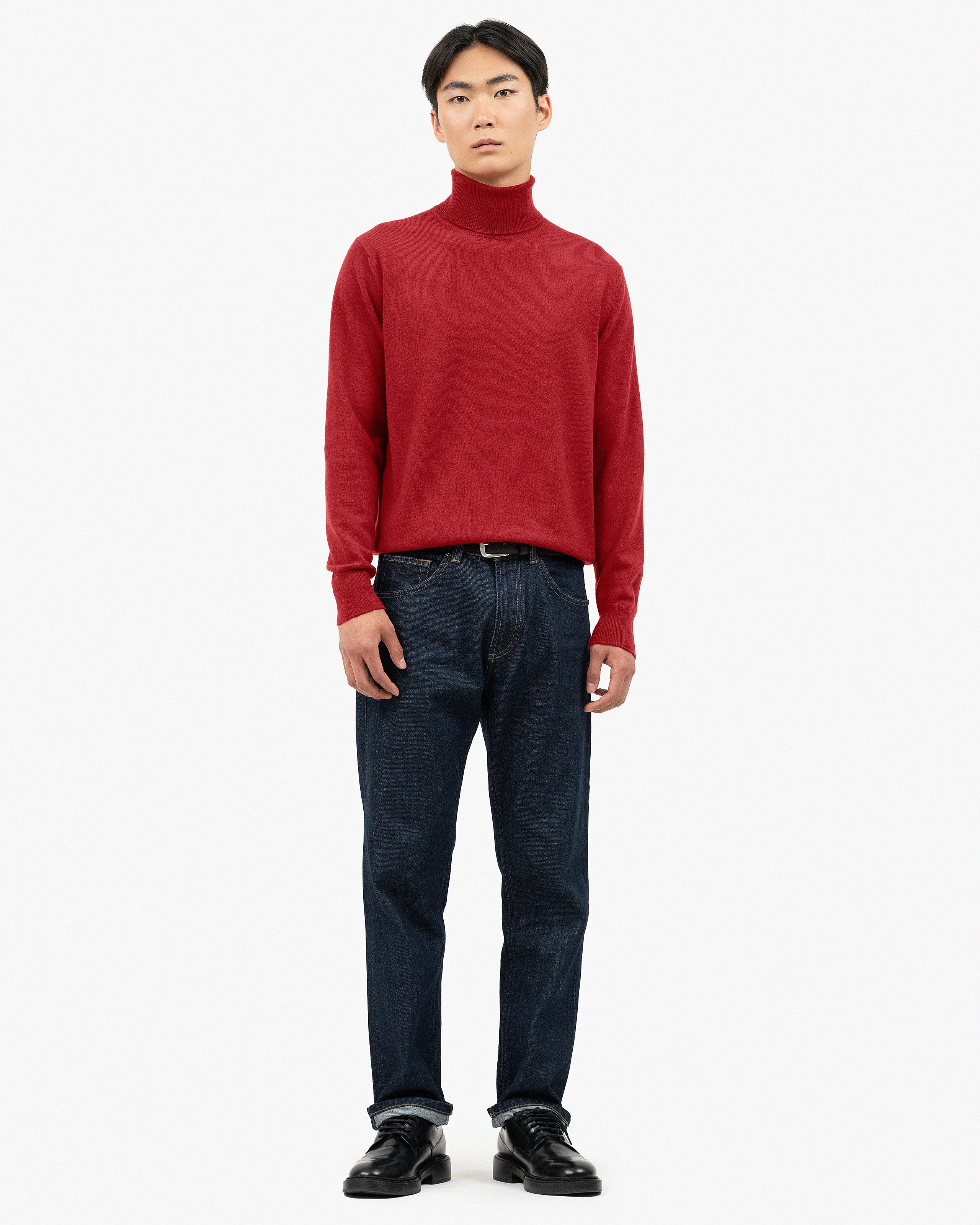 Men's Classic Cashmere Turtleneck Sweater - Red | MaisonCashmere