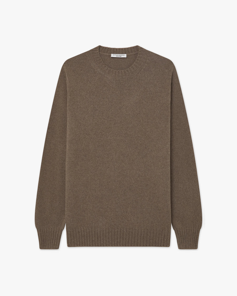 Men's Faloria Crew Neck Sweater - Brown Cashmere