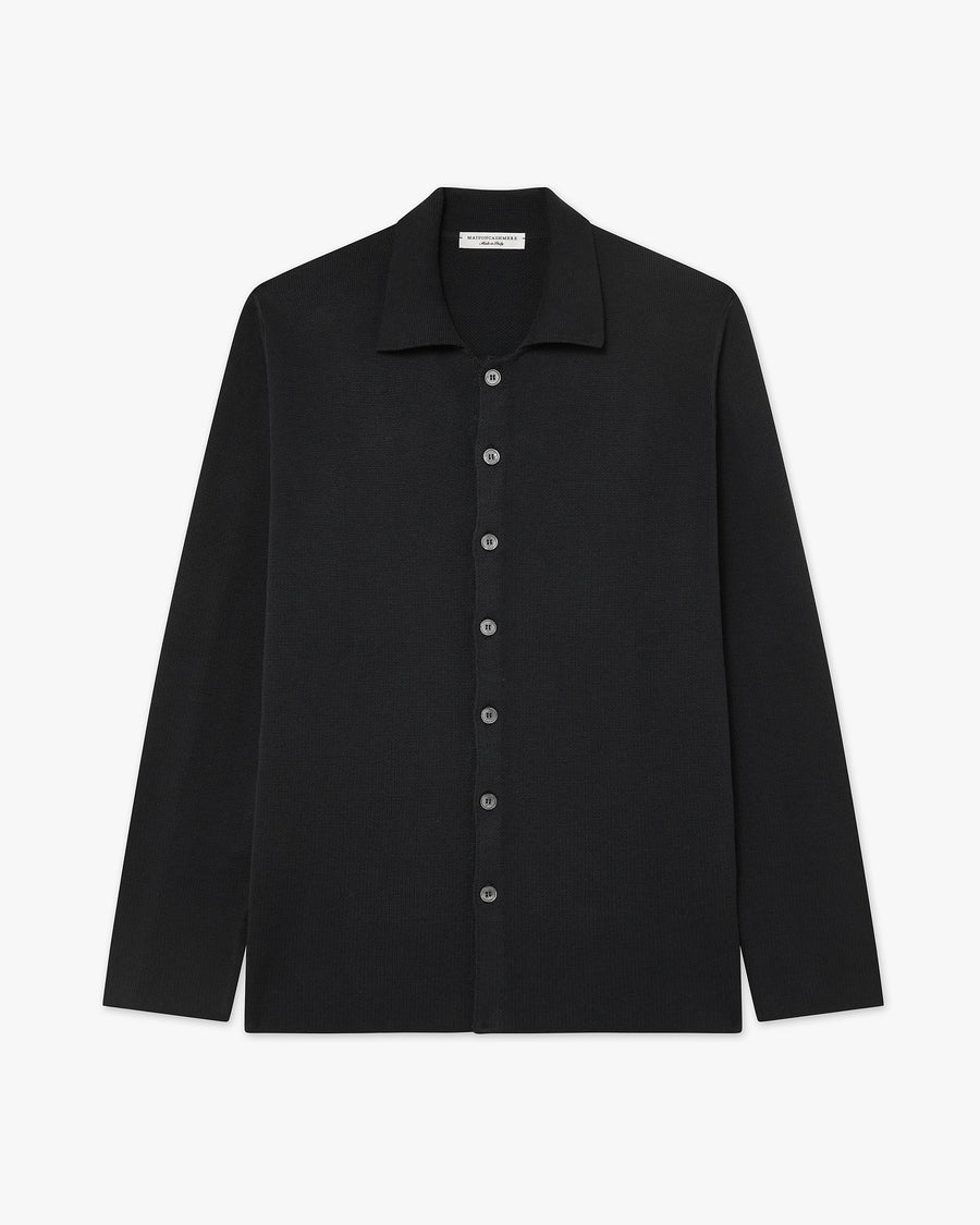 Men's Giza Knit Shirt - Black Cotone