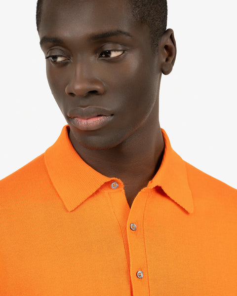 Men's Giza Polo T-Shirt - Orange Cotone