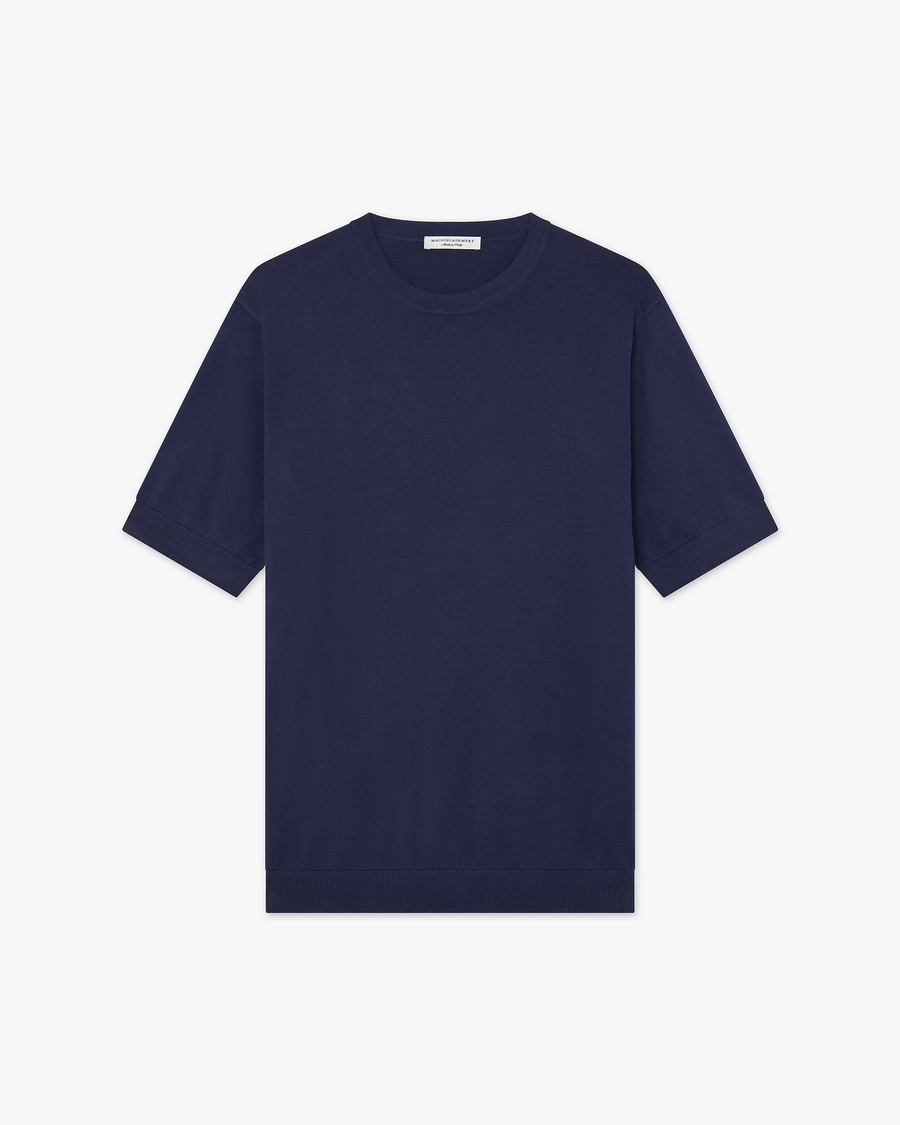 Men's Giza Tee - Night Blue Cotone