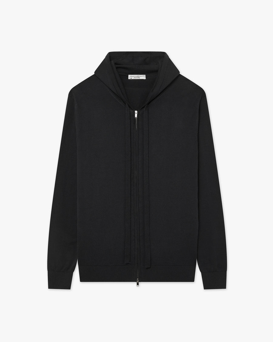 Men's Giza Zip Hoodie - Black Cotone