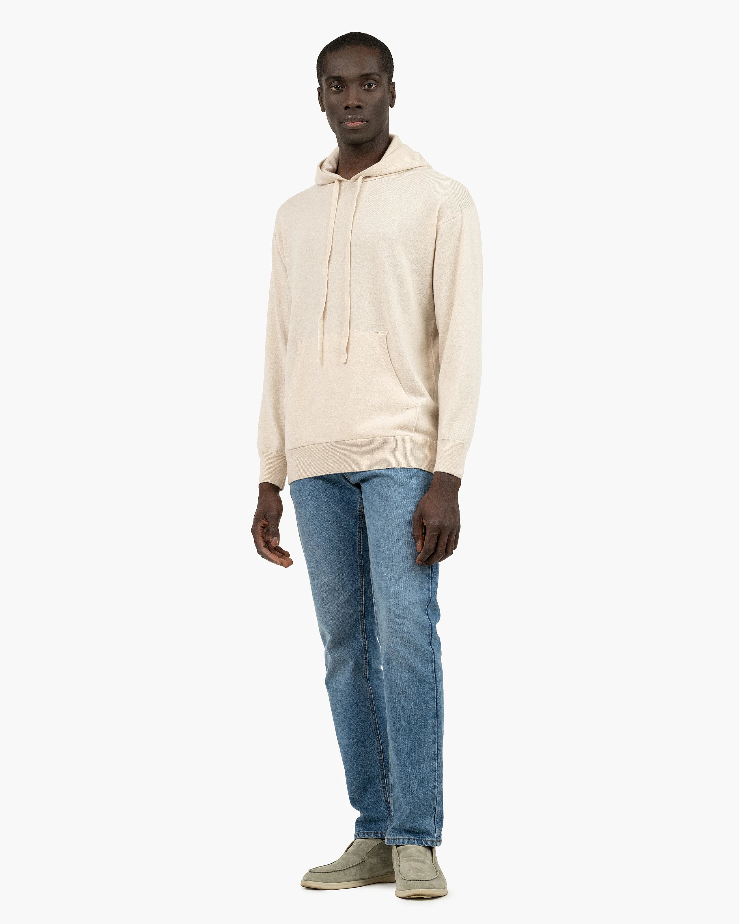 Men's Palisades Cashmere Hoodie - Light Beige | MaisonCashmere