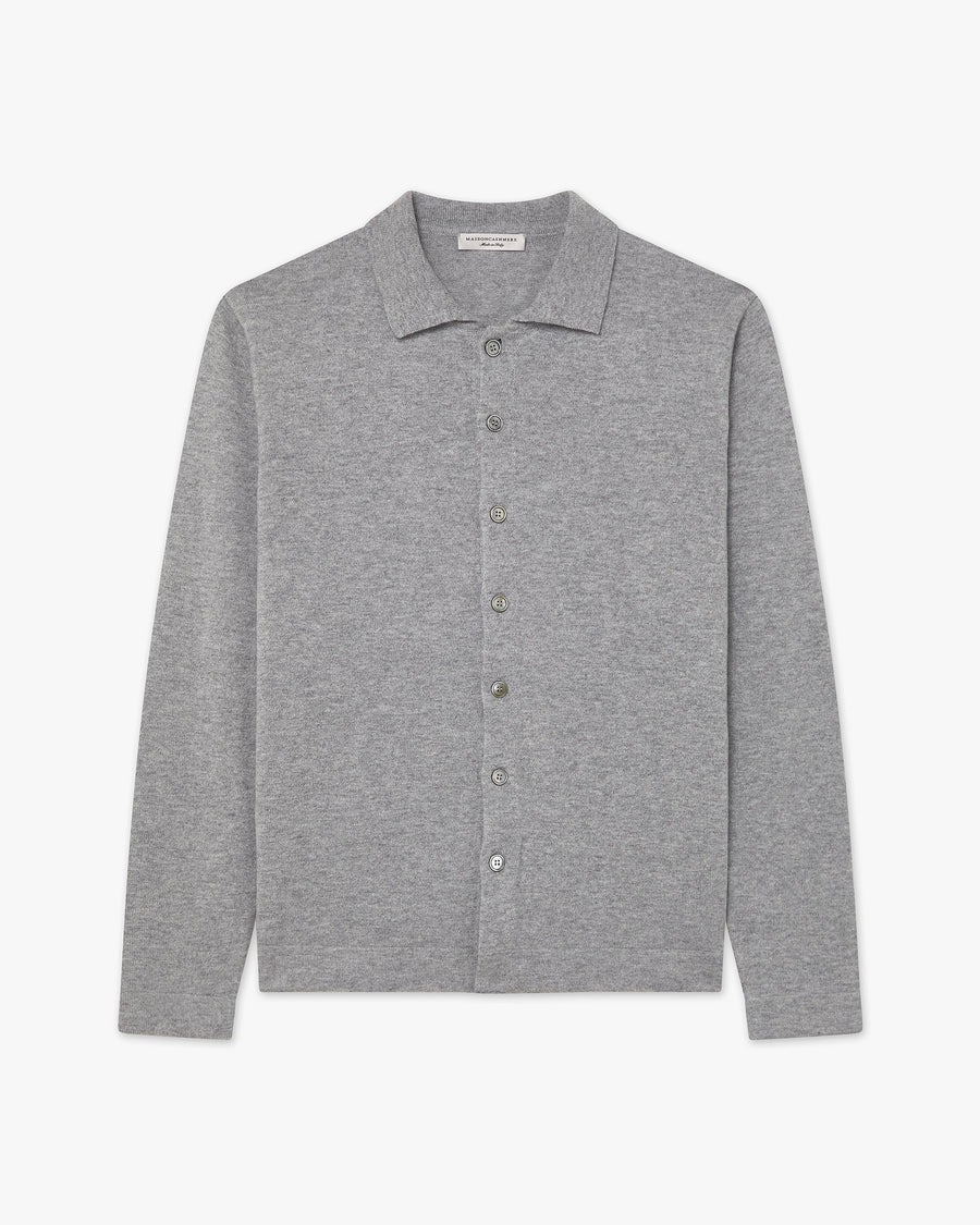 Men's Saxon Knit Shirt - Medium Grey Merino