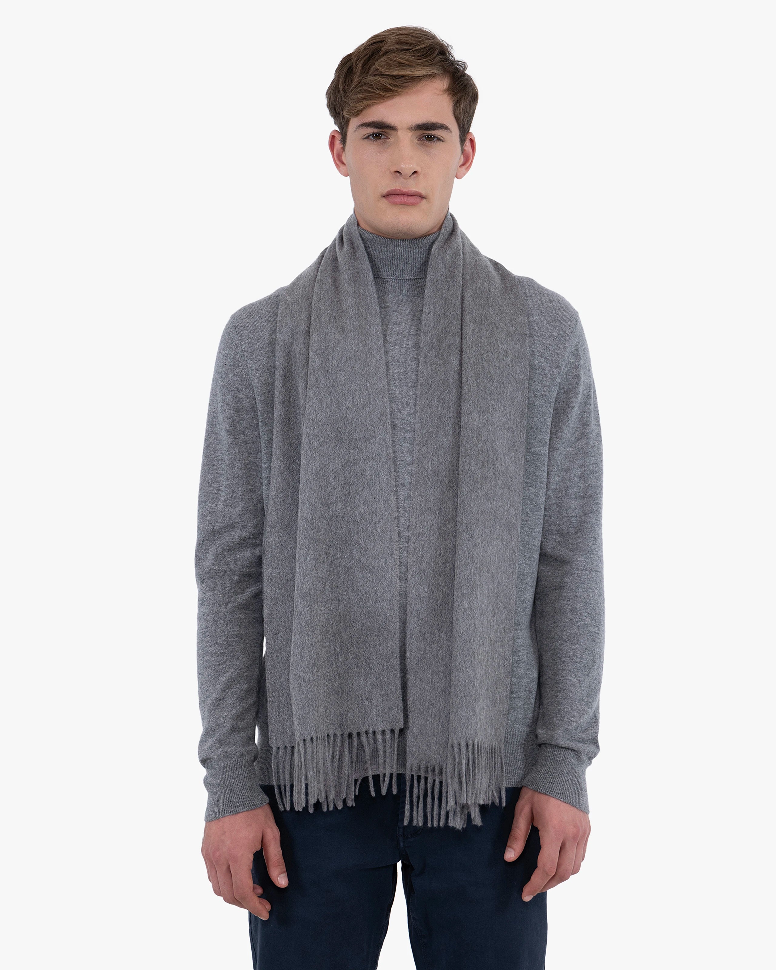 Sciarpa Cashmere Courmayeur per Uomo Grigio MaisonCashmere