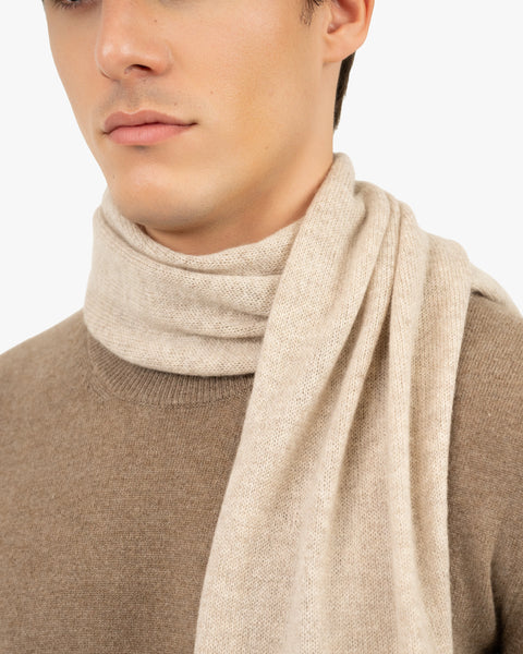 Men's Essential Scarf - Beige Cashmere