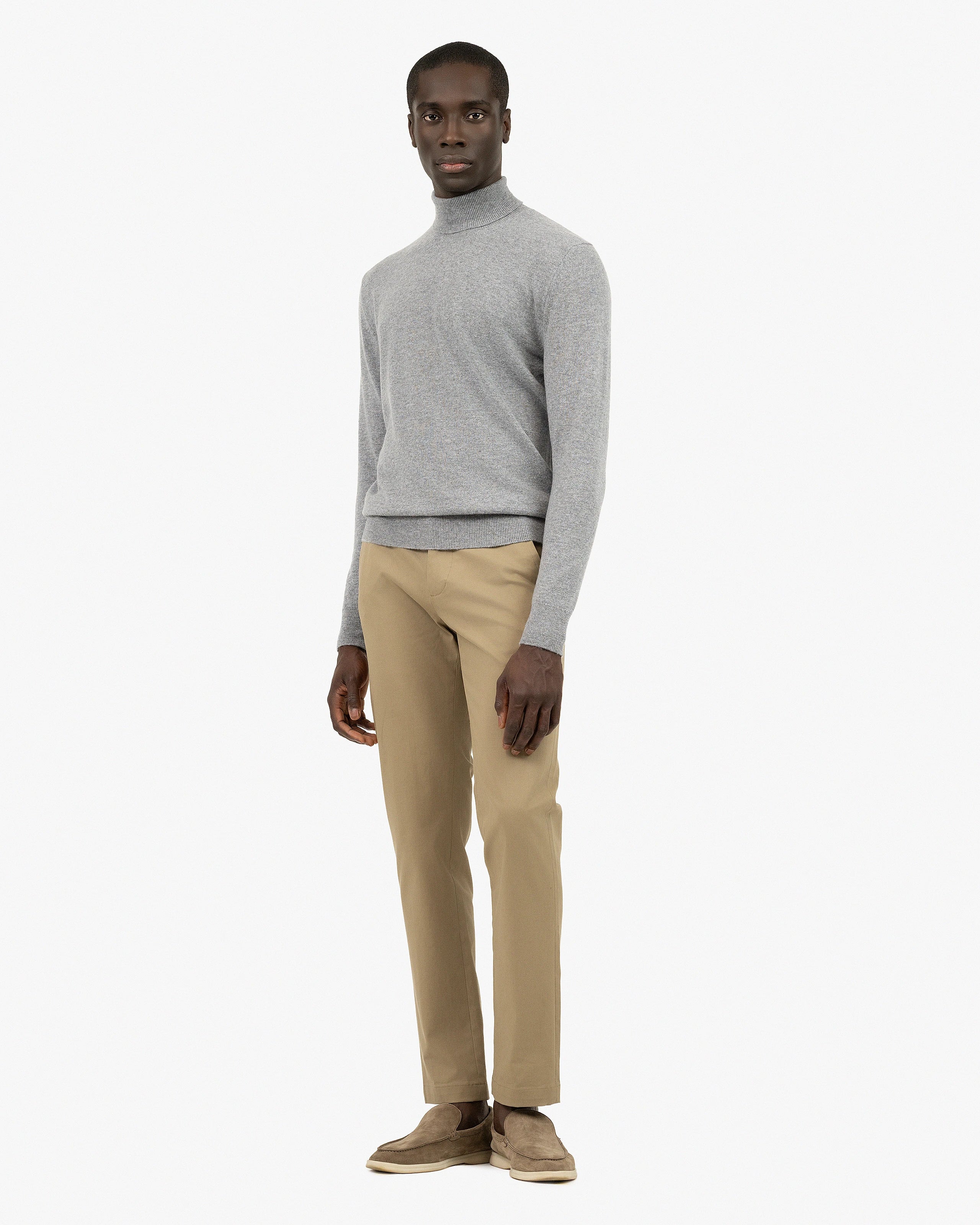 Men's Sevile Cashmere Turtleneck Sweater - Grey | MaisonCashmere