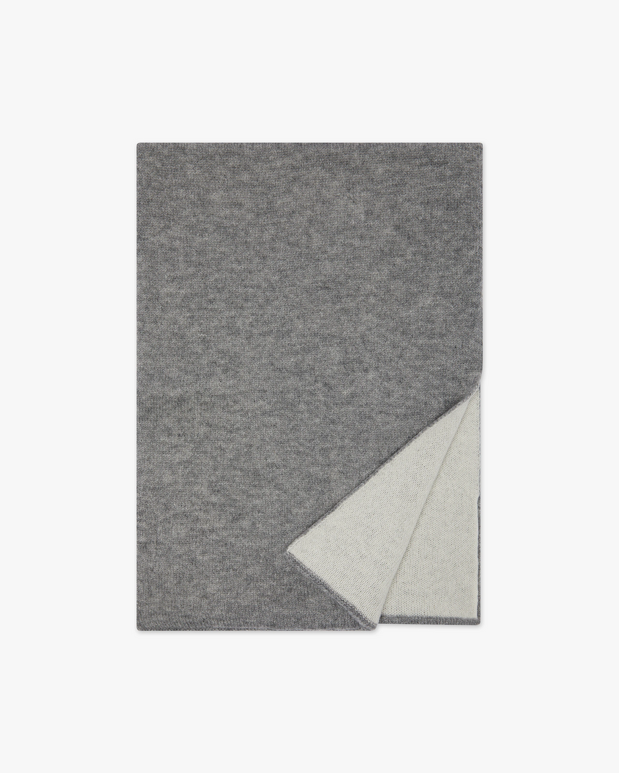 Men's Two-Tone Scarf - Medium Grey Cashmere