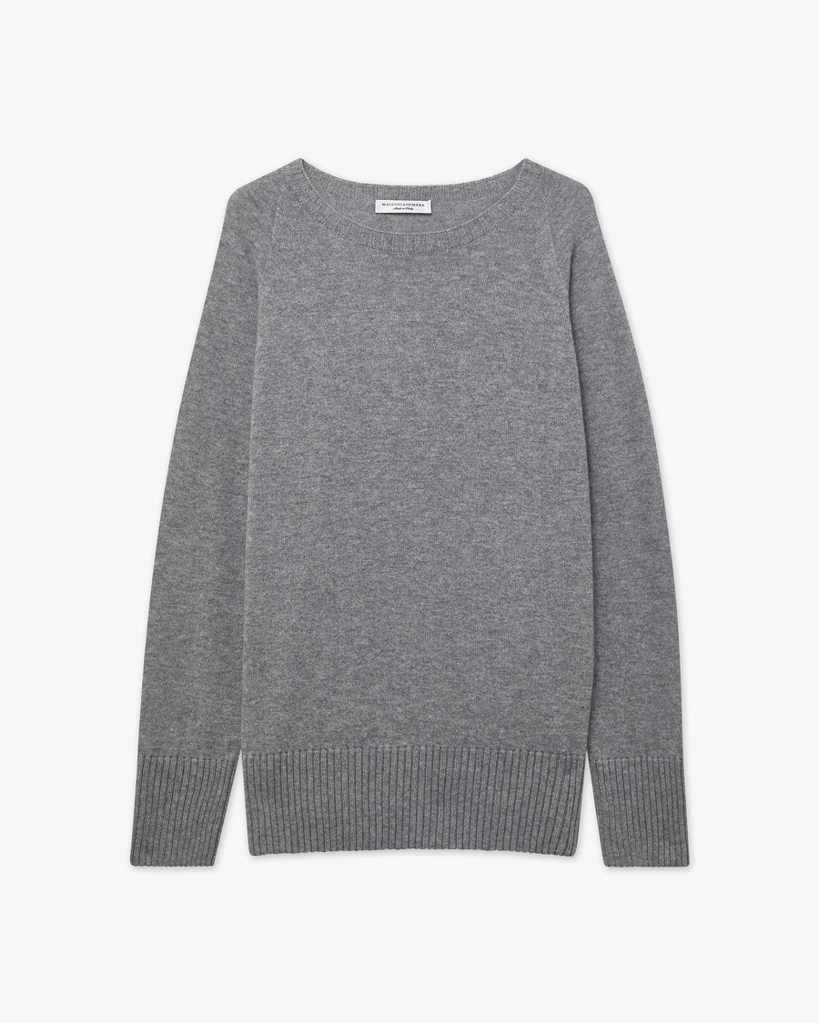 Mosel Maxi Boat Neck - Medium Grey Cashmere