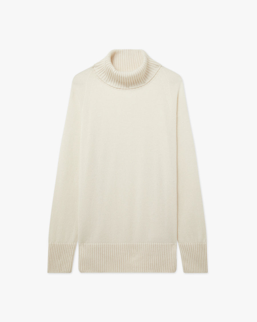 Mosel Maxi Turtleneck Sweater - White Cashmere