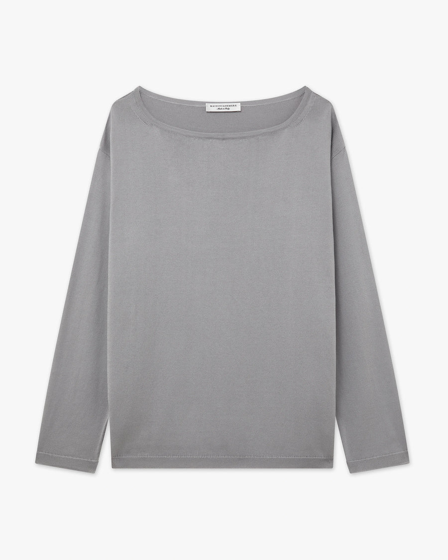 Oasi Boat Neck Sweater - Grey Cotone