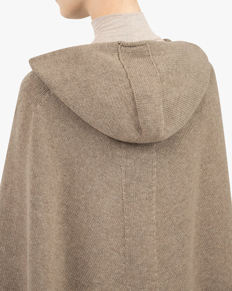Hoodie Poncho - Taupe Cashmere