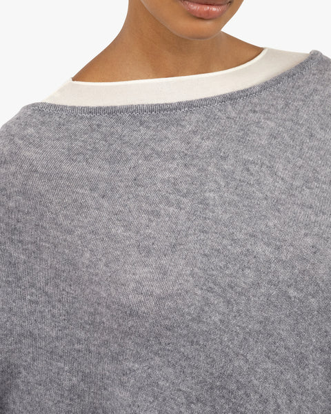 Ostuni Poncho - Medium Grey Cashmere