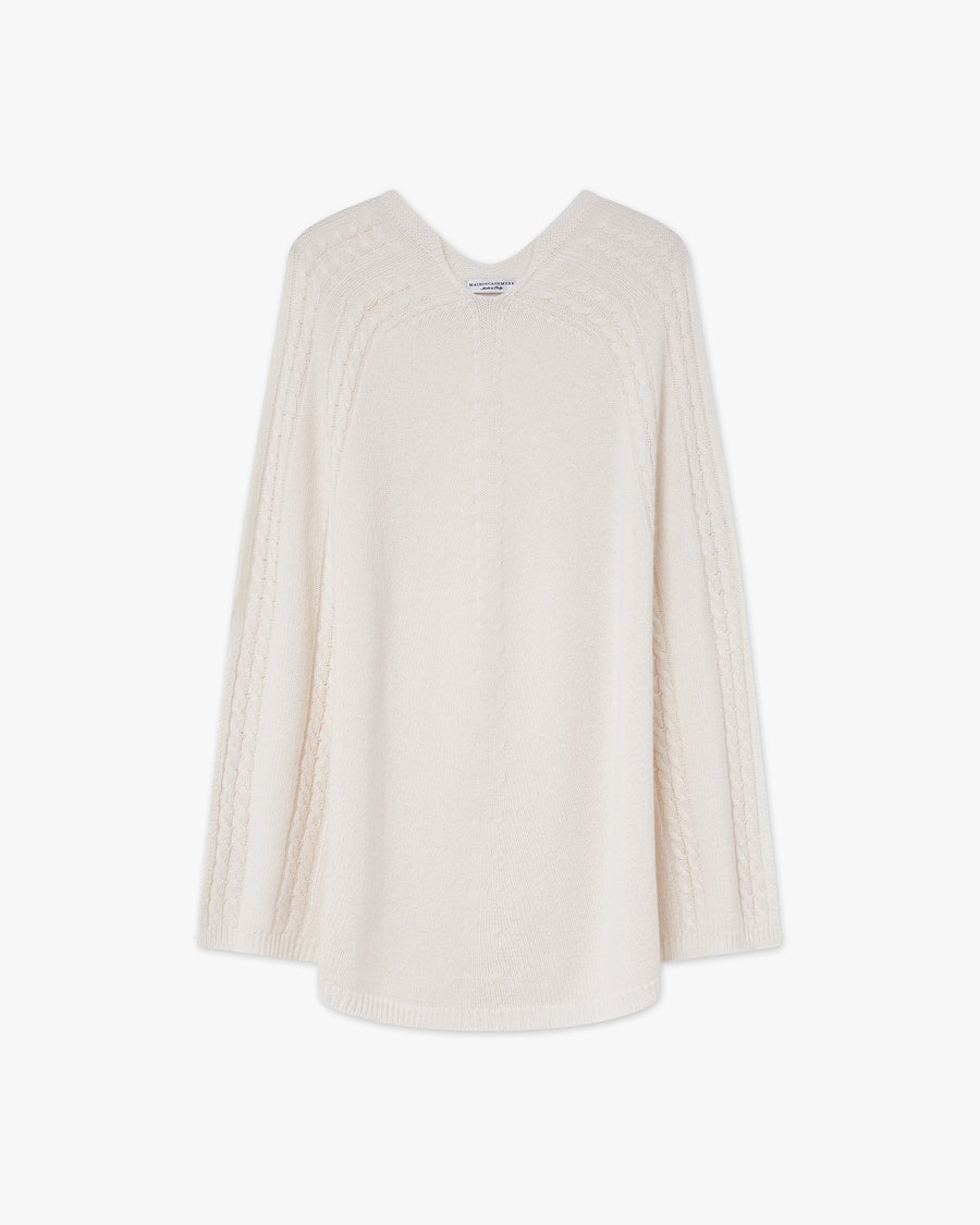 Riviera Poncho - White Cashmere