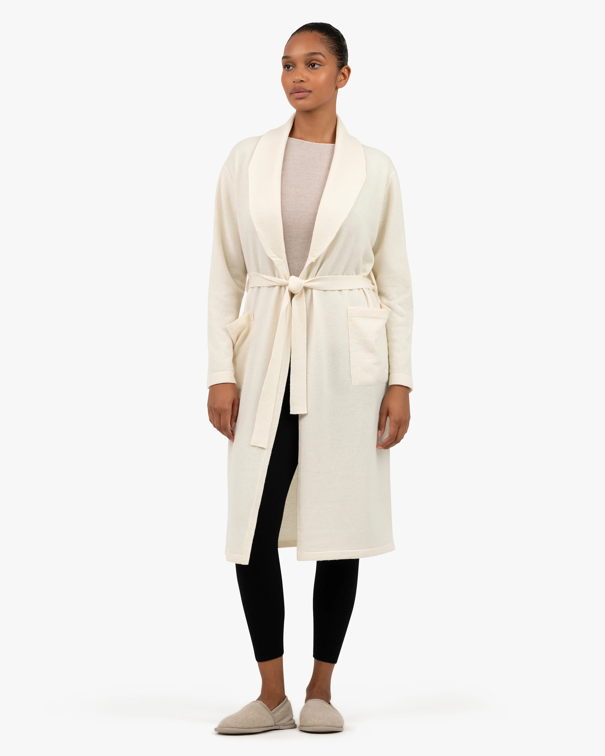 Women's Lorien Cashmere Dressing Gown – White