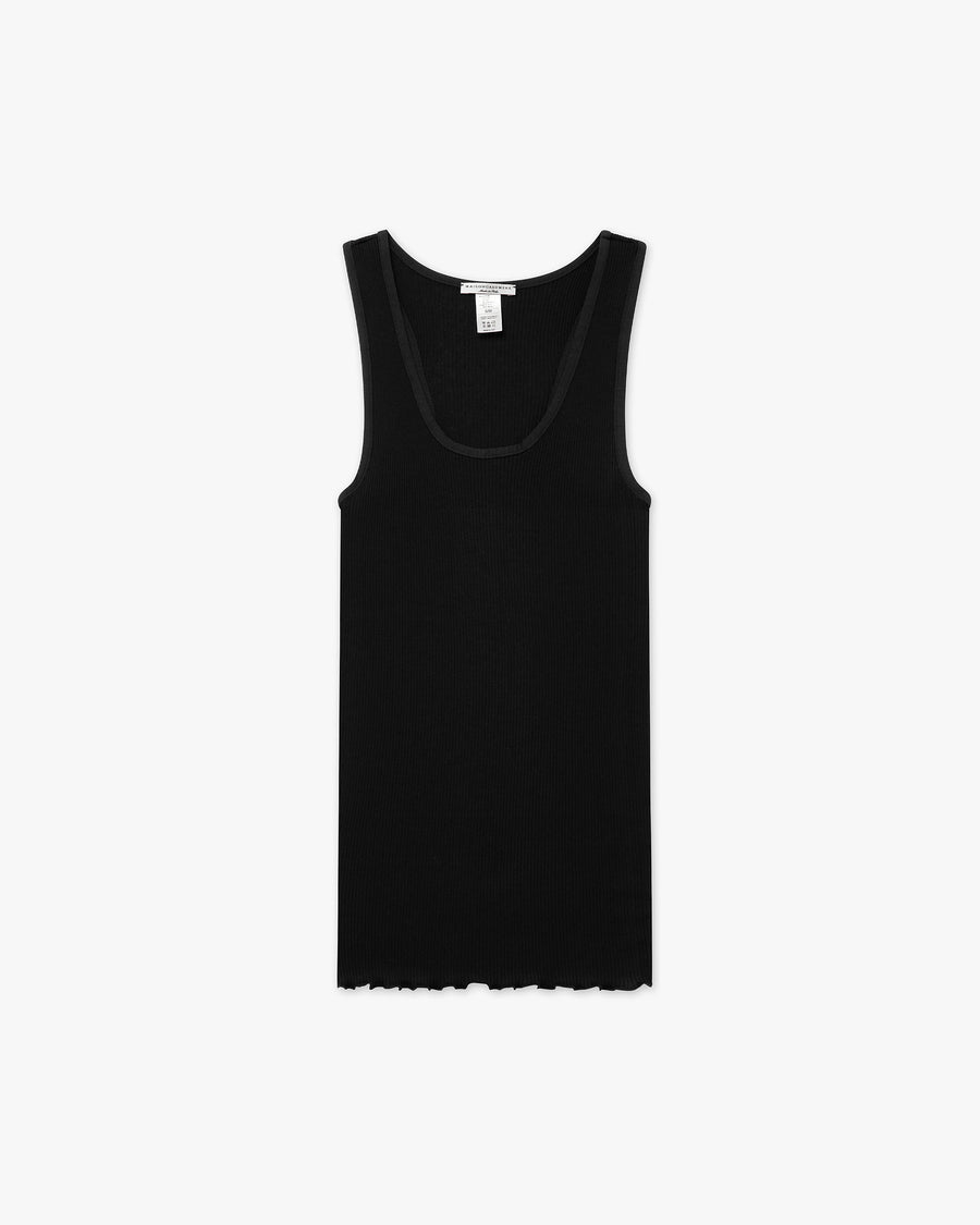 Scoop Neck Pleated Top - Black Cotone / Seta