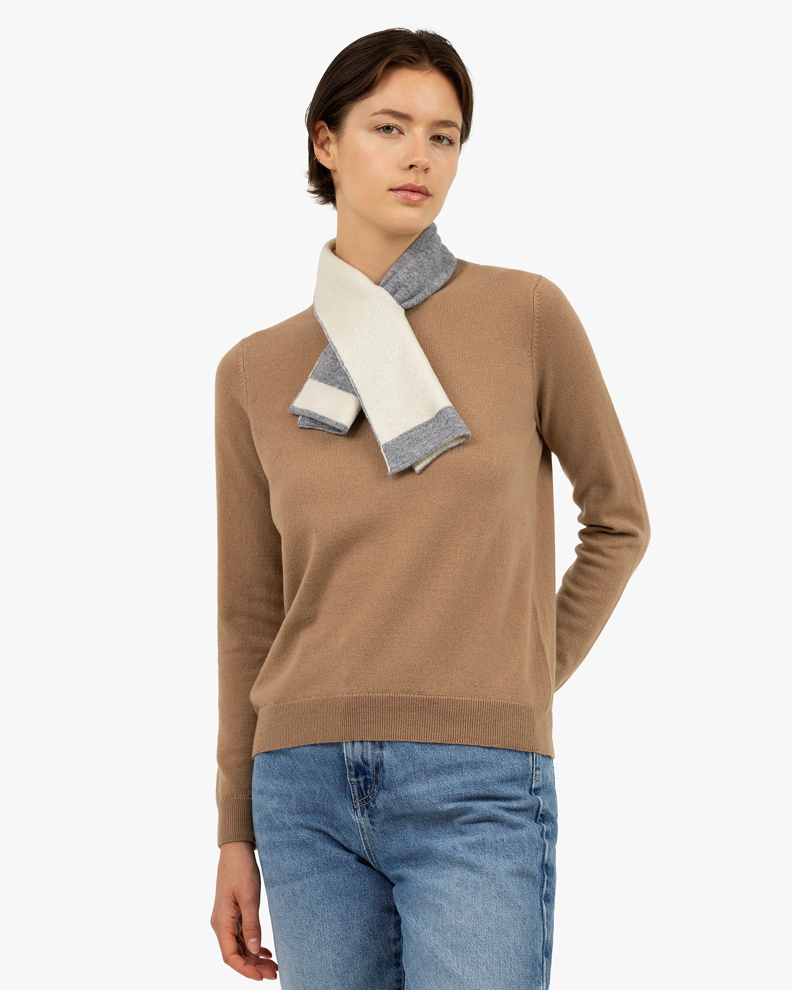 Scaldacollo Cashmere Two-Tone Grigio Medio MaisonCashmere
