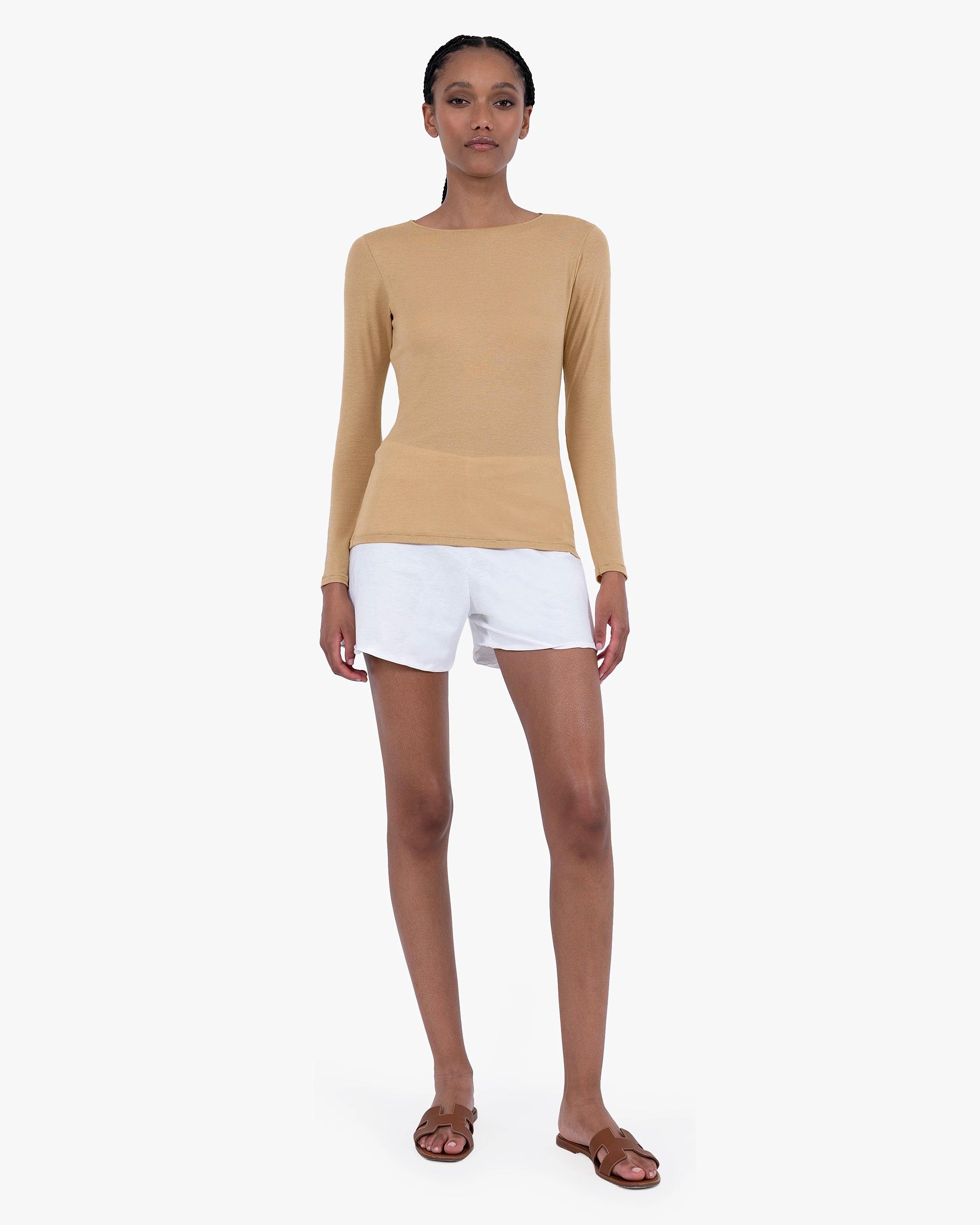 トップス THE SHISHIKUI Boat neck / CAMEL The Boatneck Top in Everyday Cotton | Dark Heathered Camel – Everlane