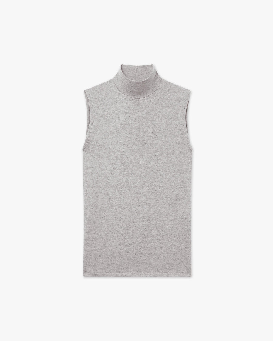 Ultralight Mock Neck Tank Top - Grey Modal / Cashmere