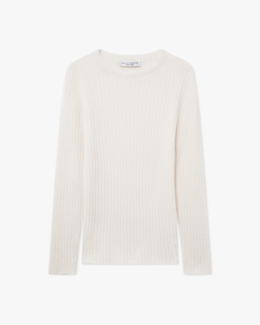 Women's Brera Crew Neck Sweater - White Cashmere