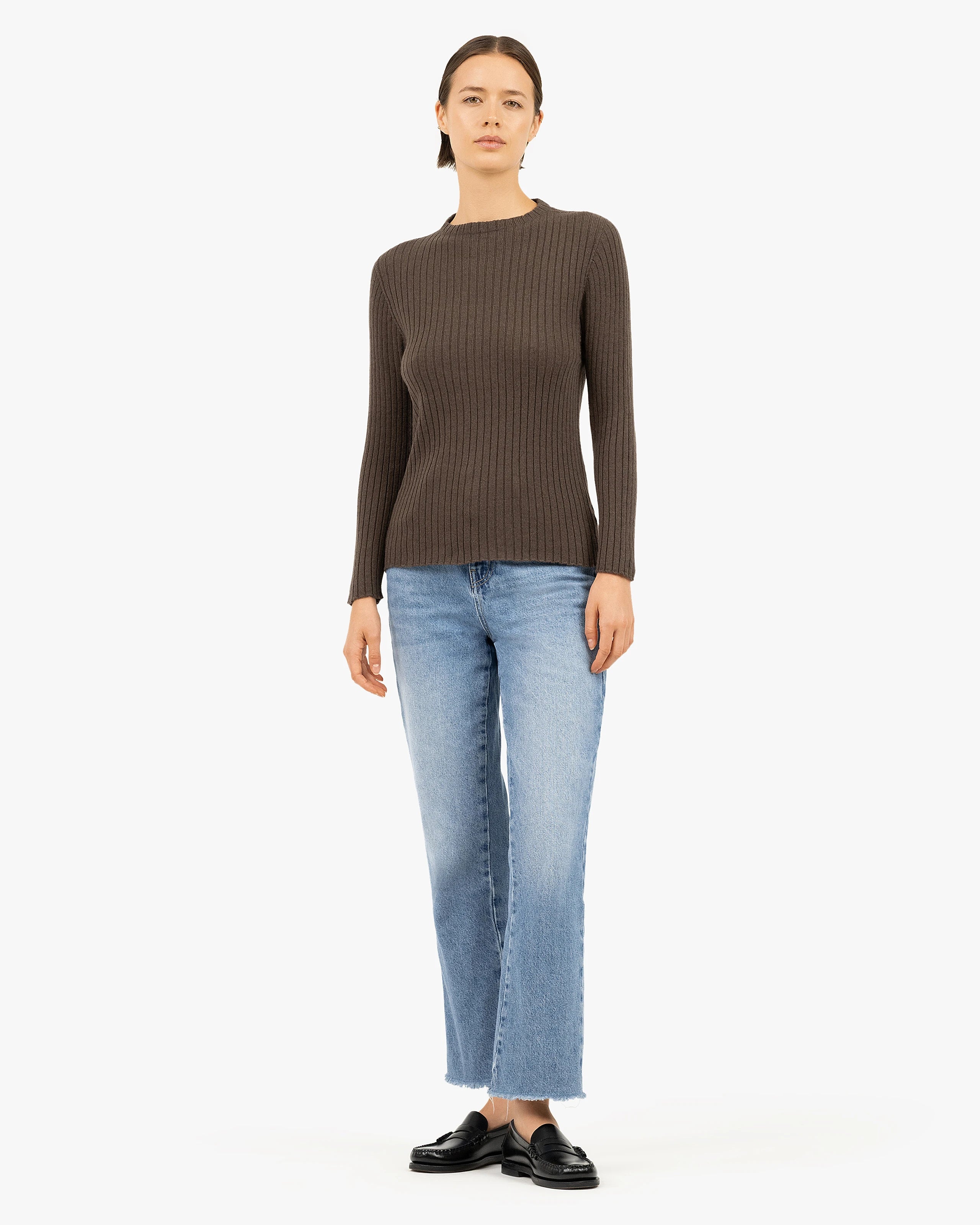 Women's Brera Cashmere Crew Neck Jumper Brown MaisonCashmere