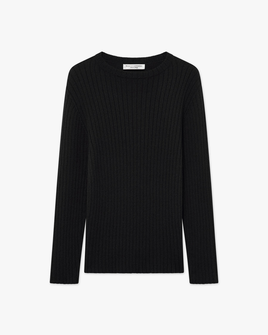 Women's Brera Crew Neck Sweater - Black Cashmere