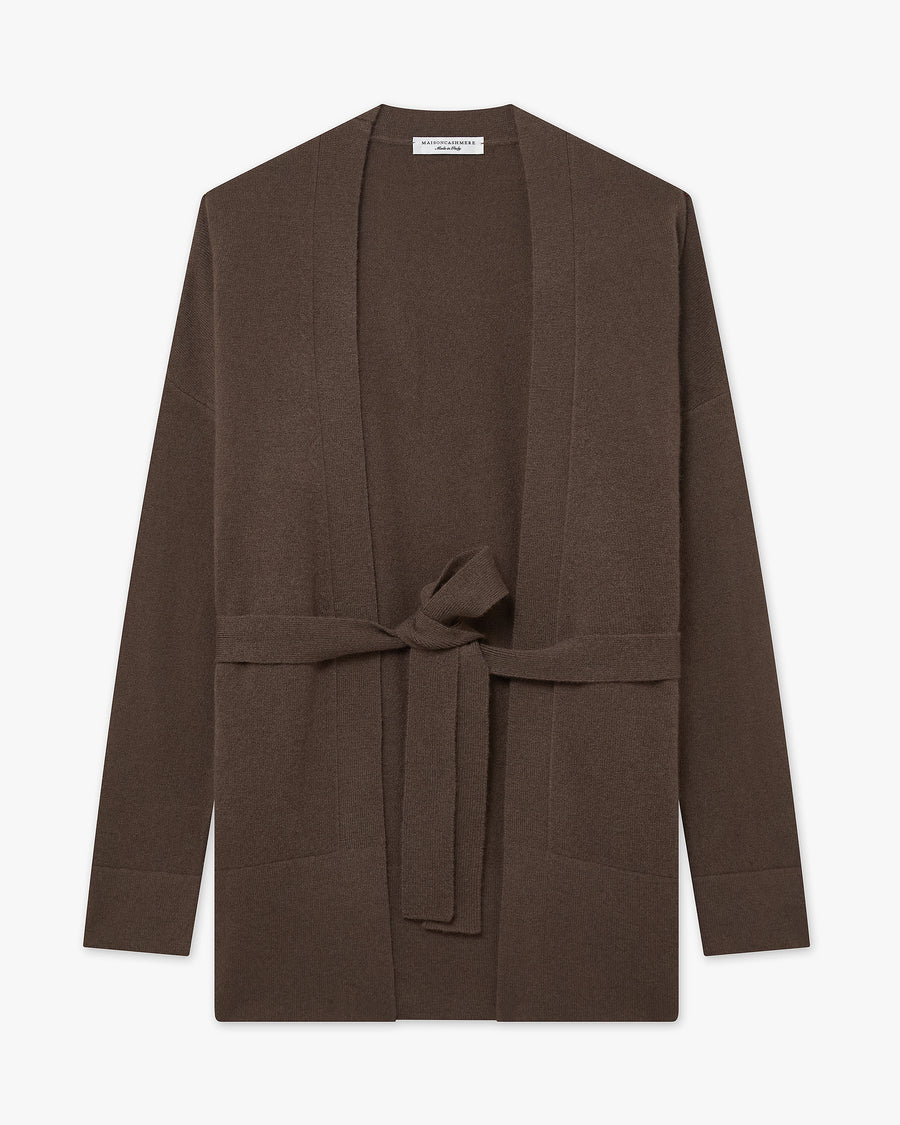 Women's Velia Cardigan - Brown Cashmere