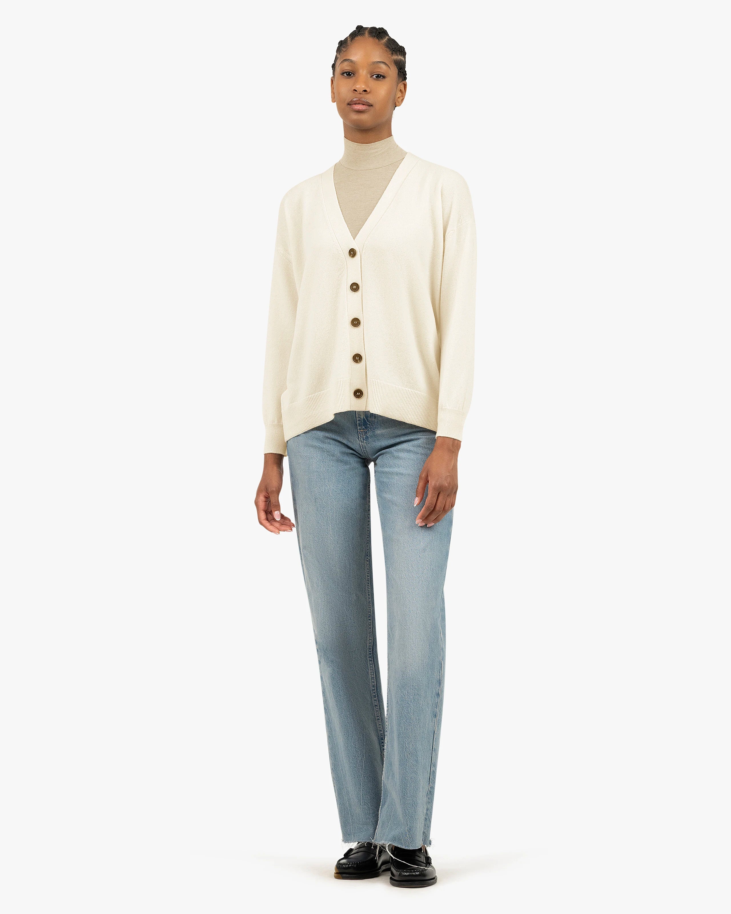 Maxi Cardigan Cashmere Velia Donna Bianco MaisonCashmere