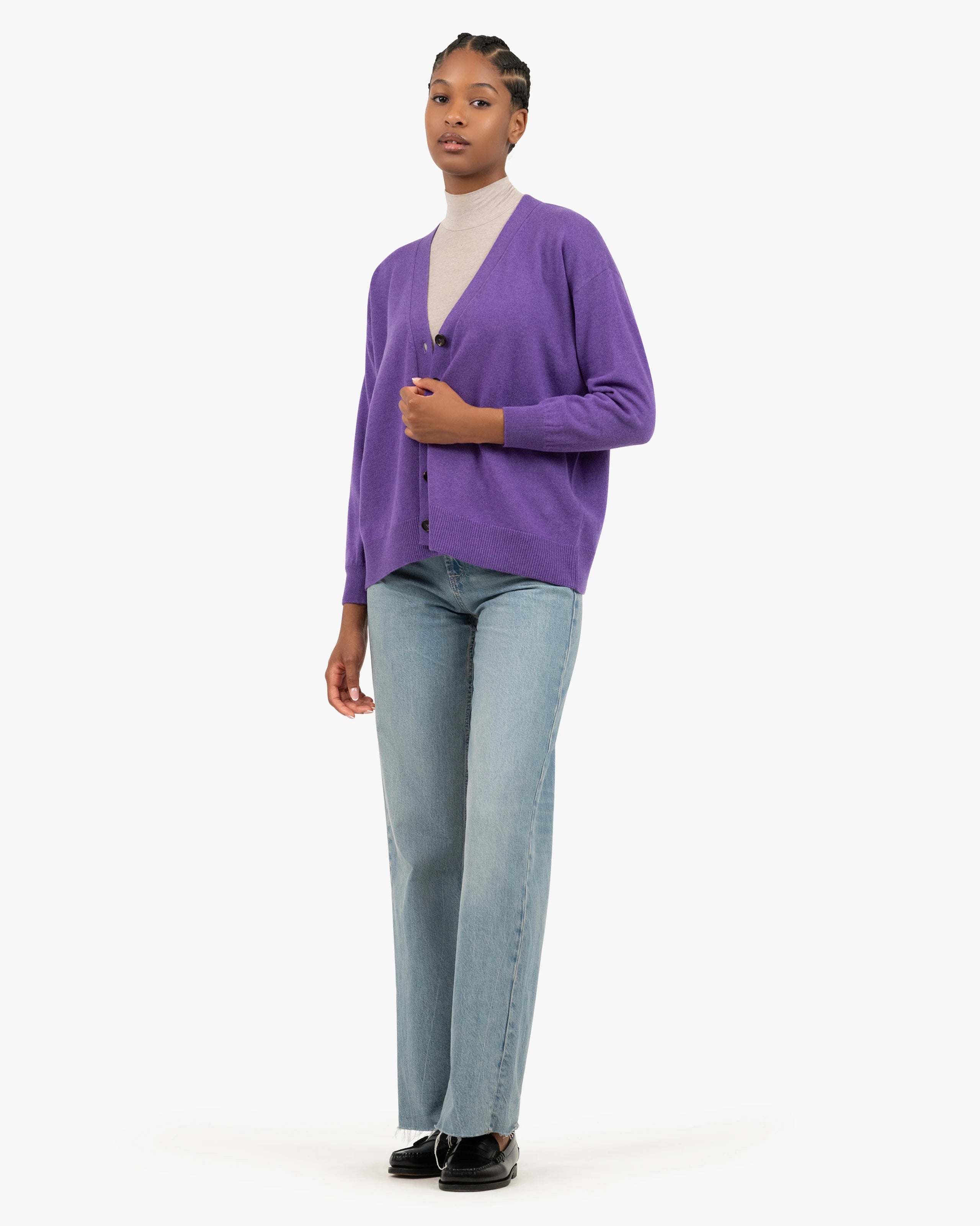 Women's Velia Maxi Cashmere Cardigan - Purple | MaisonCashmere