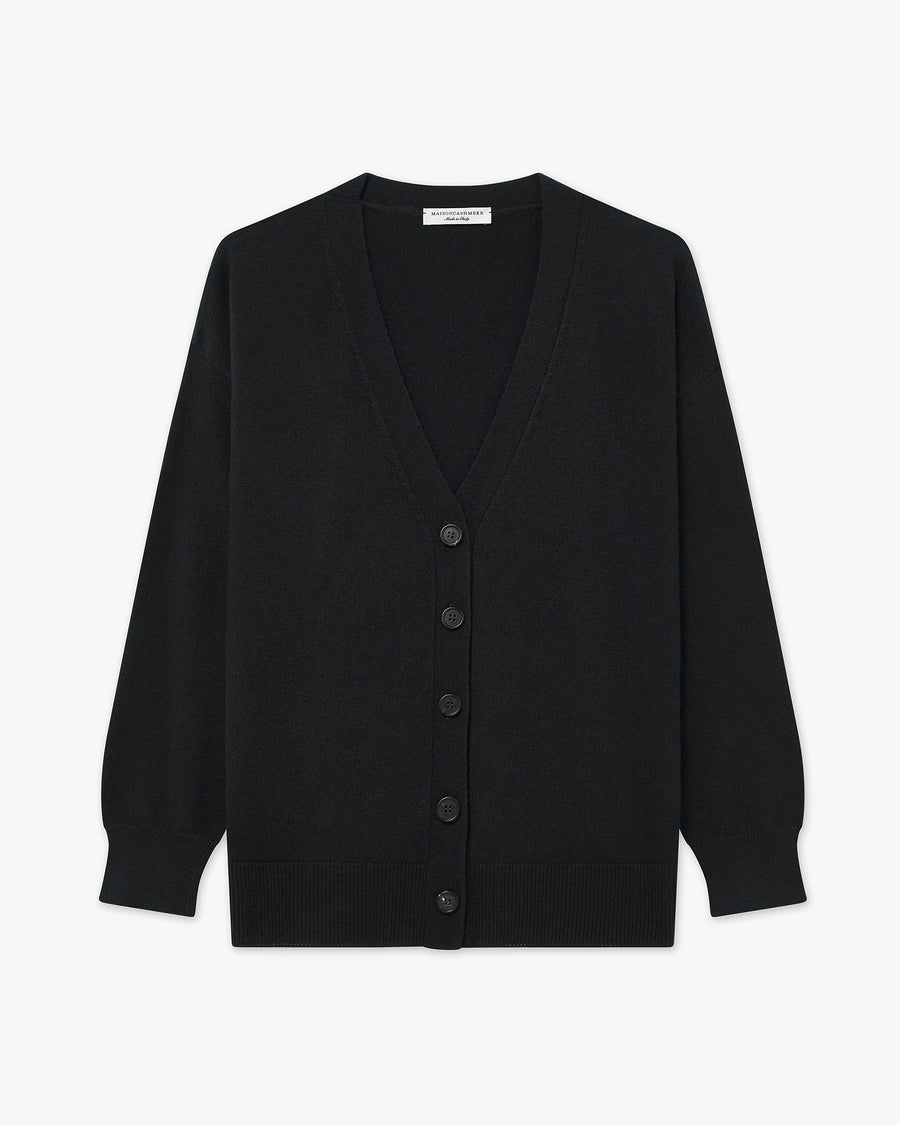 Velia Maxi Cardigan - Black Cashmere