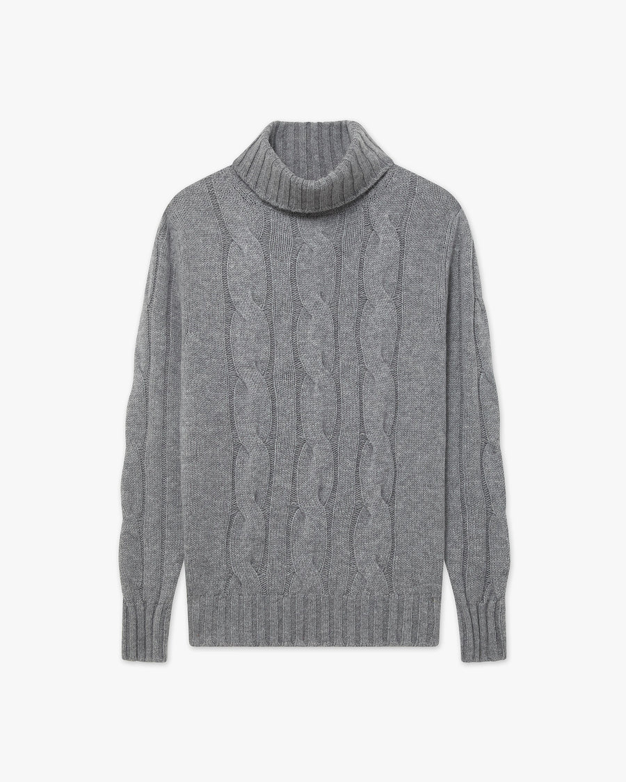 Women's Celerina Turtleneck Sweater - Medium Grey Cashmere