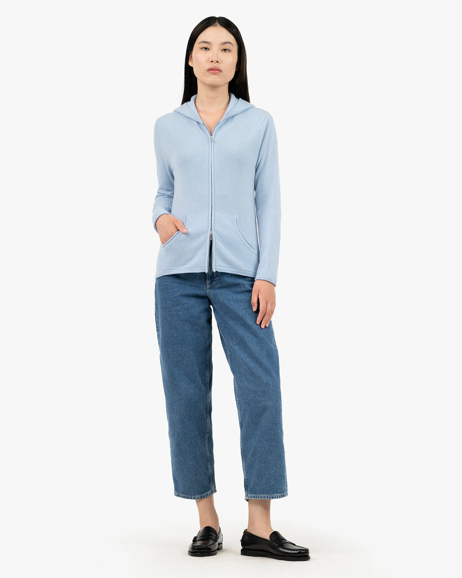 Women's Salò Zip Hoodie - Light Blue Cashmere