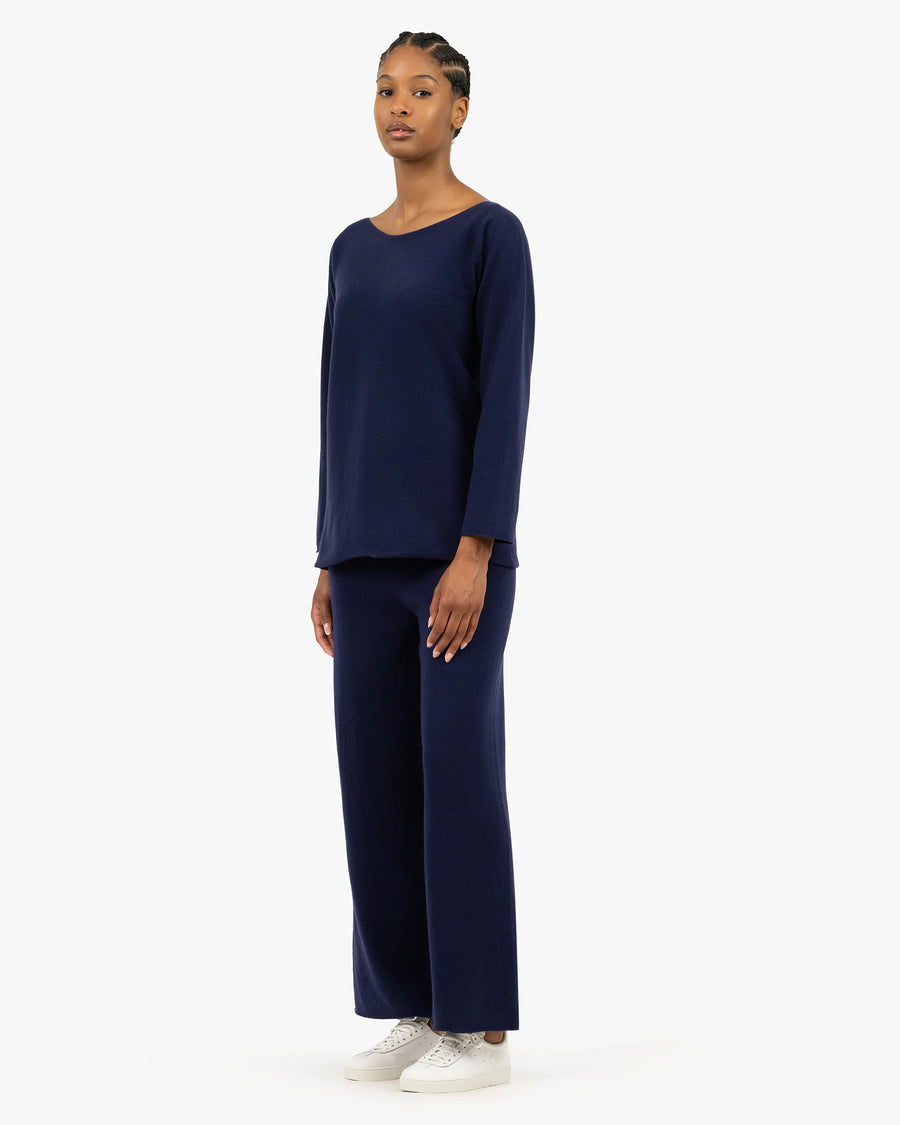 Chaillot Boat Neck Sweater - Blue Cashmere