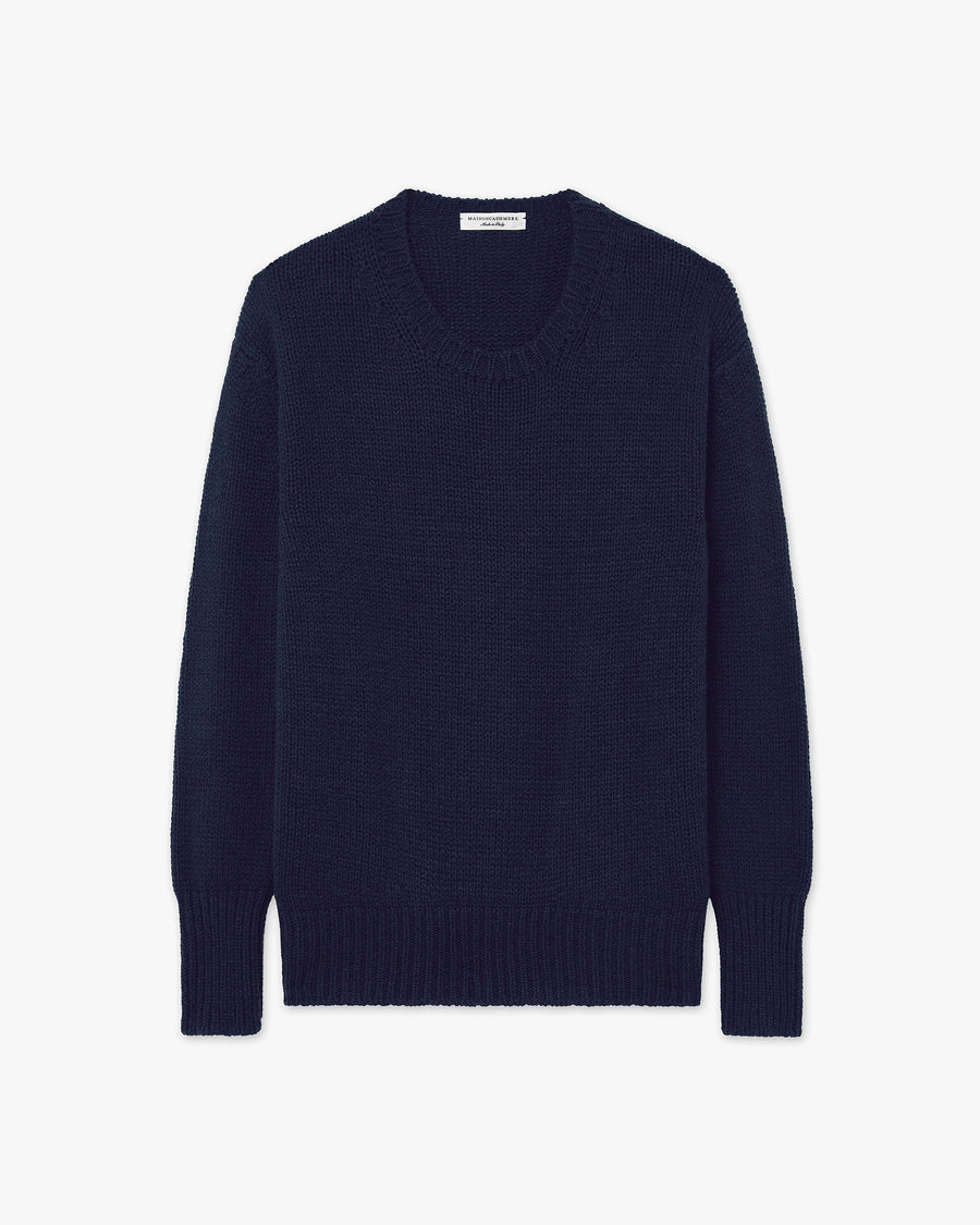 Women's Dalmar Crew Neck Sweater - Blue Merino / Cashmere