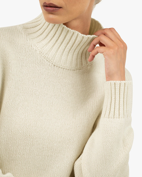 Dolomiti Mock Neck Sweater - White Cashmere