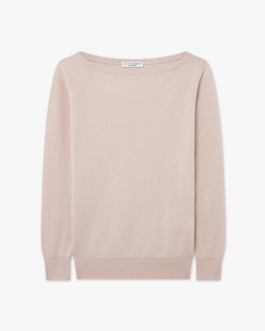 Essential Boat Neck Sweater - Rose Cashmere