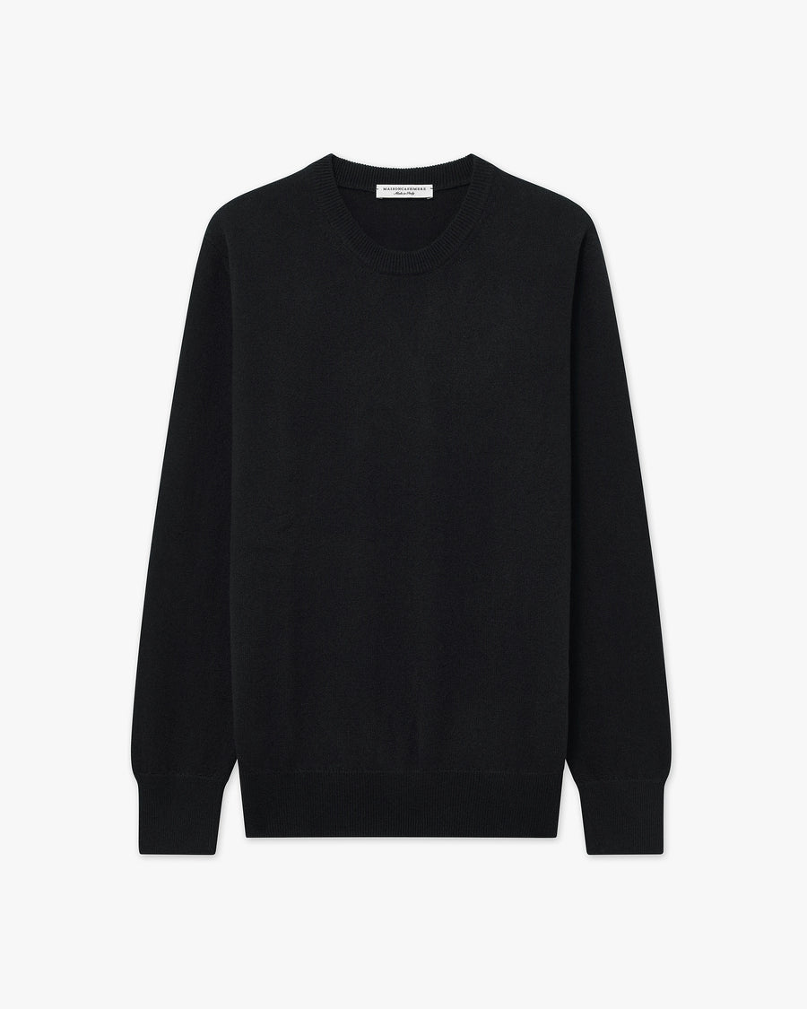 Essential Boyfriend Sweater - Black Cashmere