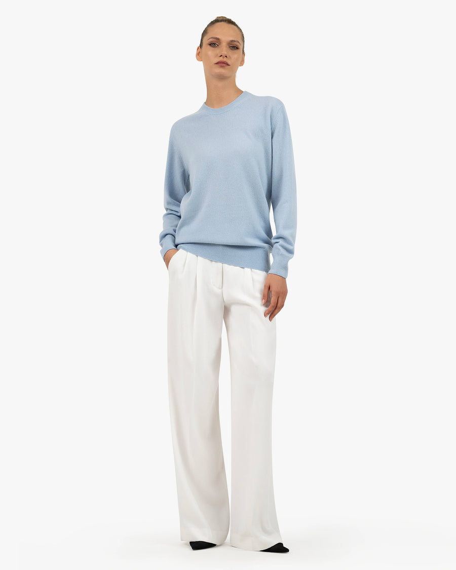 Essential Boyfriend Sweater - Light Blue Cashmere