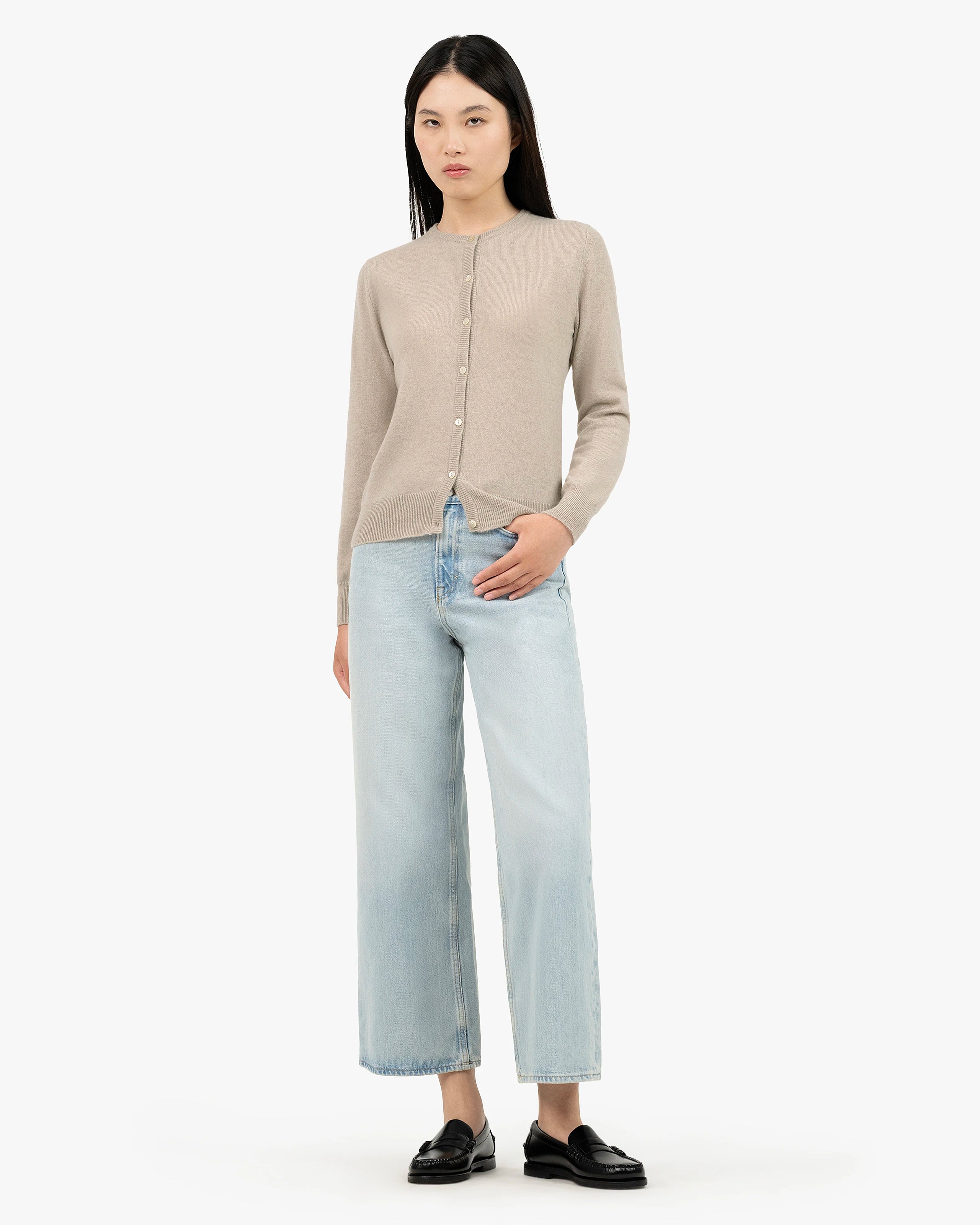 トップス Batoner cashmere crew neck cardigan womens-essential-cashmere-crew