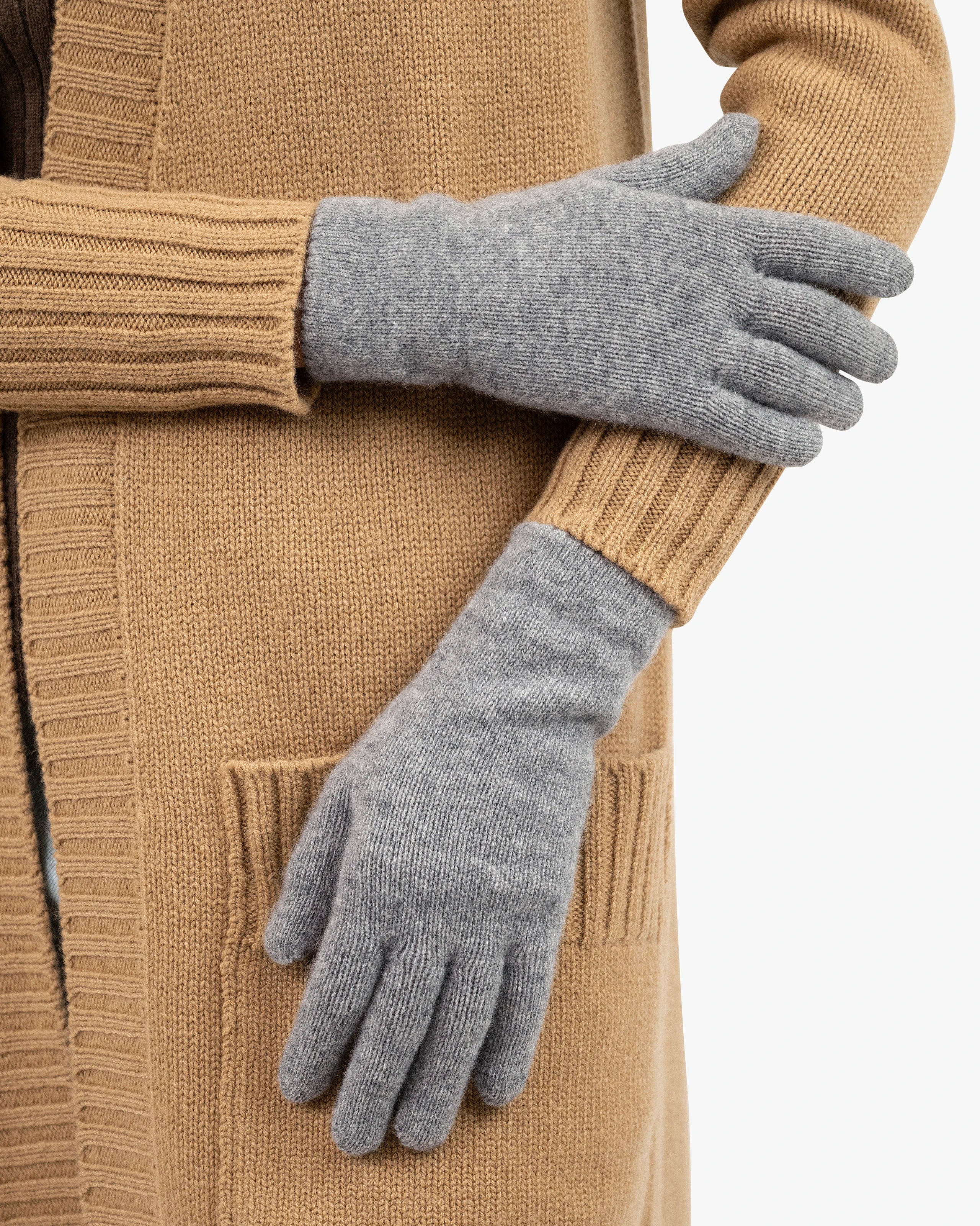 damen handschuhe cashmere Essential Kaschmir Handschuhe Damen - Mittelgrau